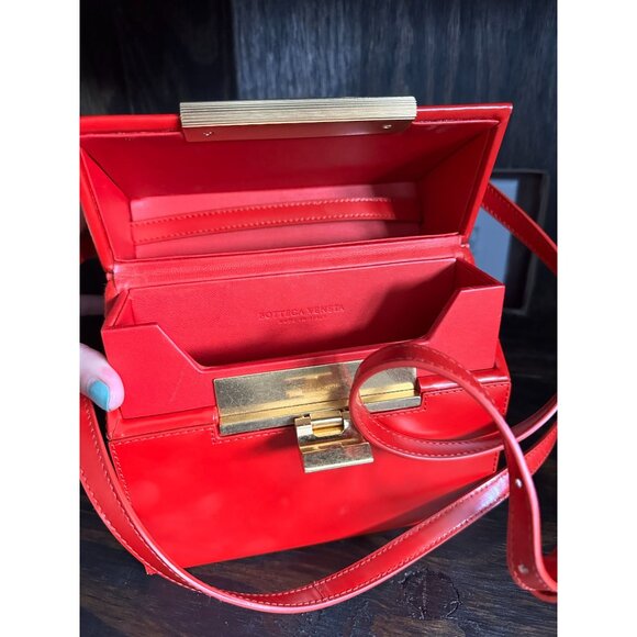 BOTTEGA VENETA Daisy Red Leather Cigarette Structured Crossbody Bag - Picture 6 of 13